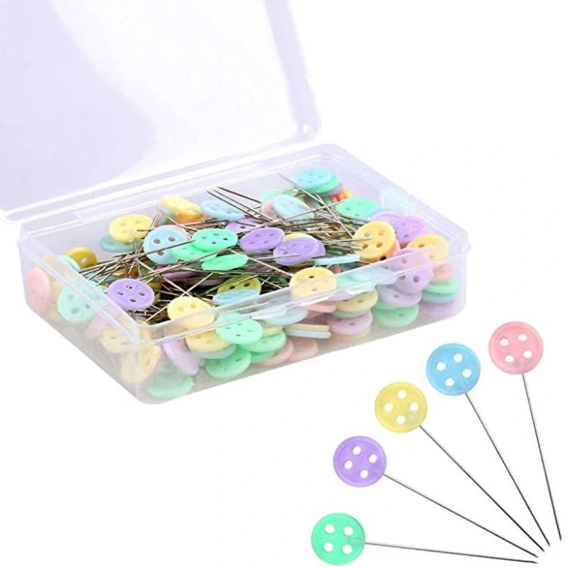 100pcs Pin Positioning Needle Button Shape Sewing Manual Positioning Needles Sewing Supplies