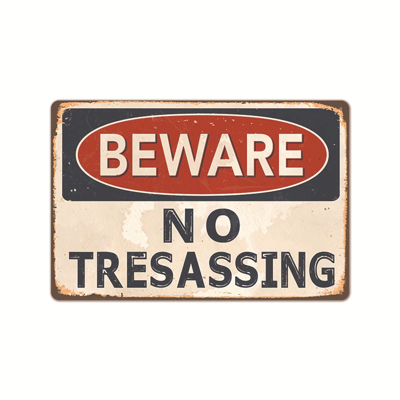 Beware Notice Sign Iron Warning Caution Rustic Sign for Yard Garden Patio