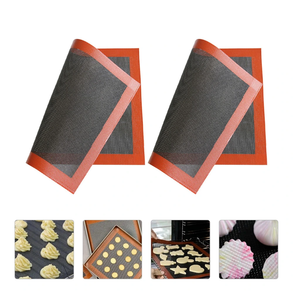 2pcs Heat-resistant Baking Mat Silicone Baking Pad Non-stick Pan Pastry Mat