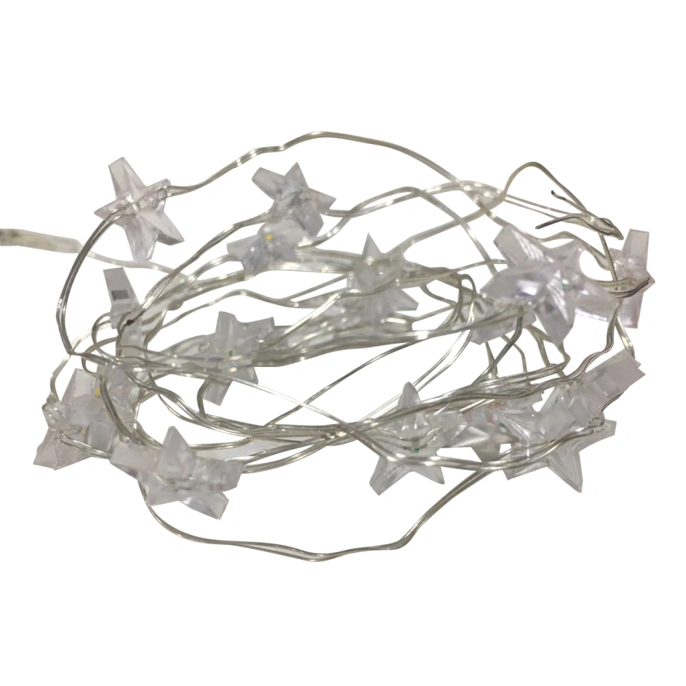 2M 20-LED Star Copper Wire String Lights Battery Operated Fairy Lights for Christmas Holiday Wedding Party Home Garden Yard Decoration (Warm White)