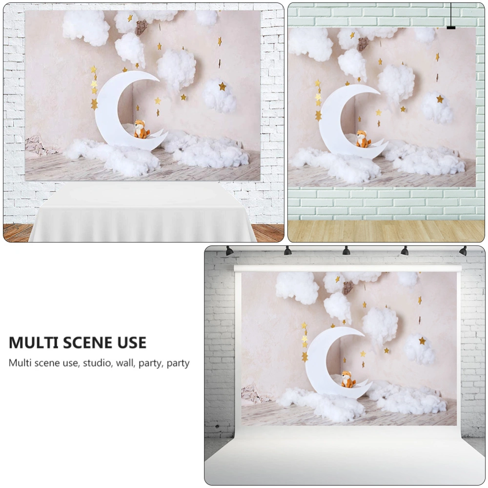 Moon and Star Pattern Photography Backdrop Banner for Children Newborn Baby