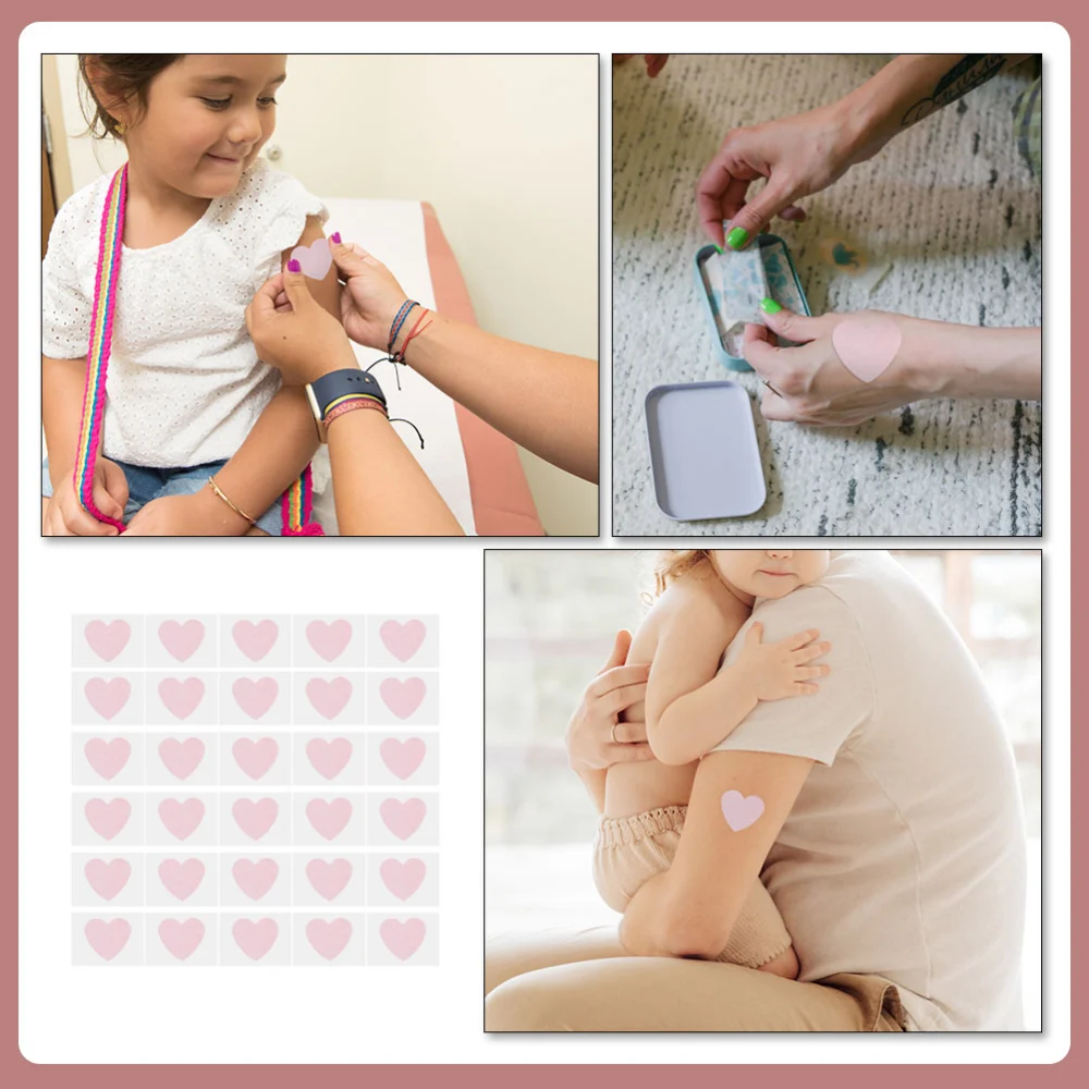 30Pcs Heart-shaped Wound Bandages Adhesive Wound Patches Adorable Hemostatic Patches