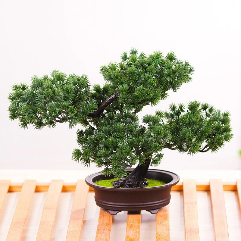 Artificial Bonsai Tree Fake Plant Bonsai Decoration Artificial Plant Potted Faux Pine Plant