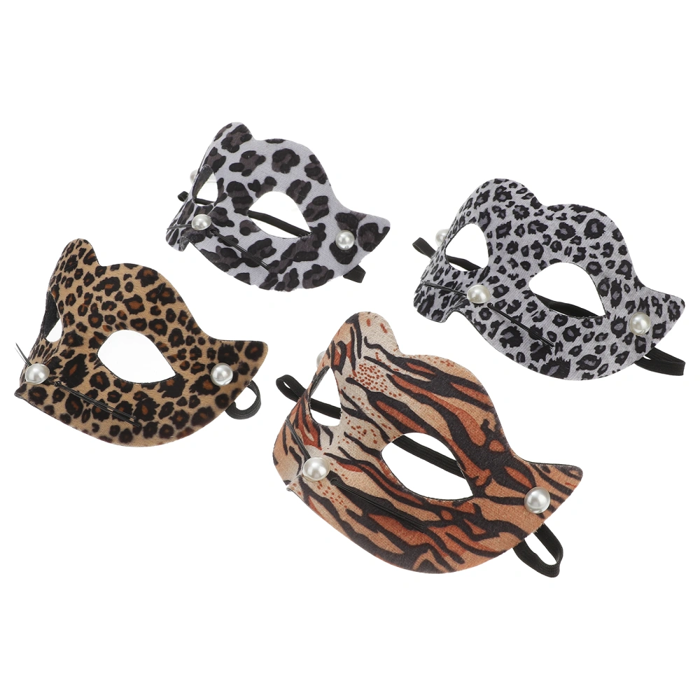 4pcs Masquerade Mask Animal Half Mask Costume Party Mask Prop Creative Mask