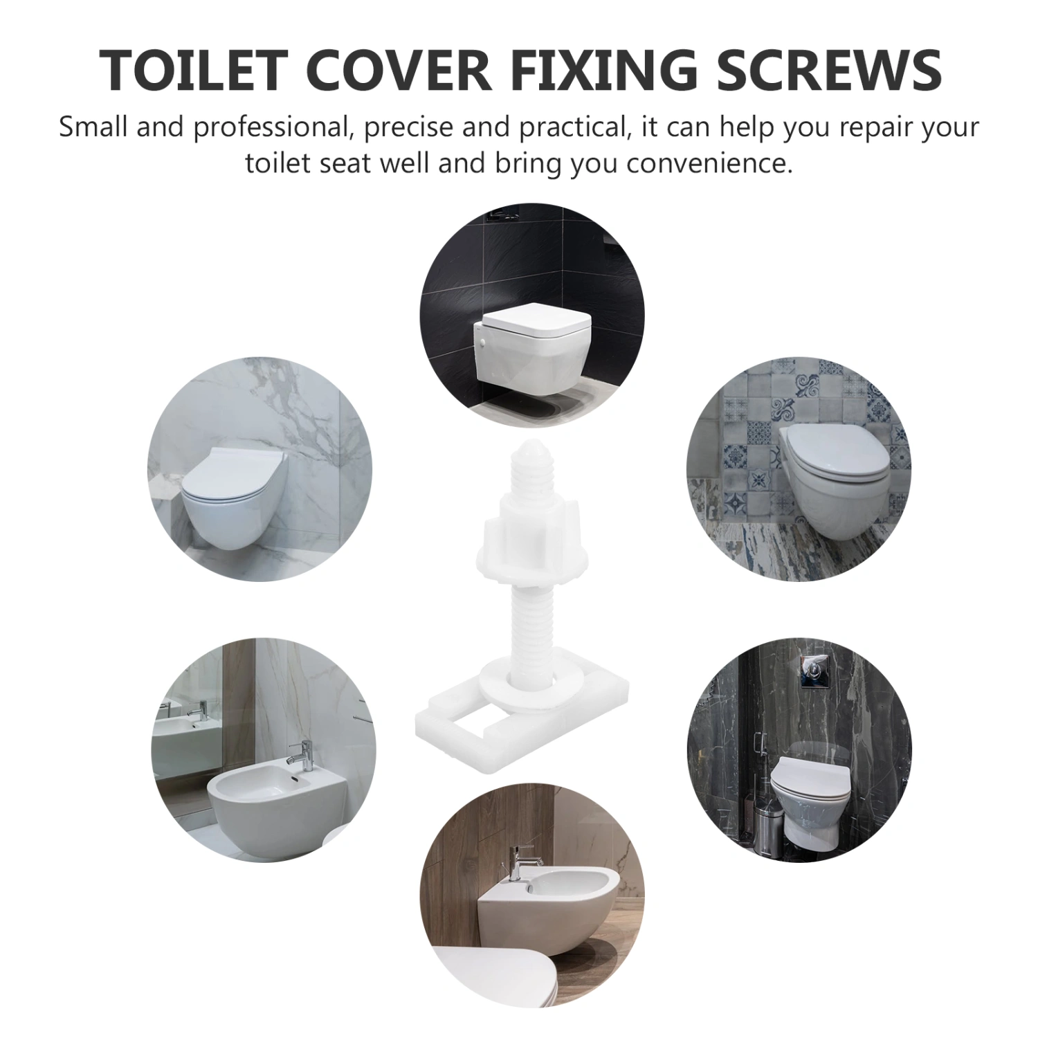 4pcs Toilet Seat Screw Toilet Seat Repair Tool Toilet Seat Covers Repair Screw