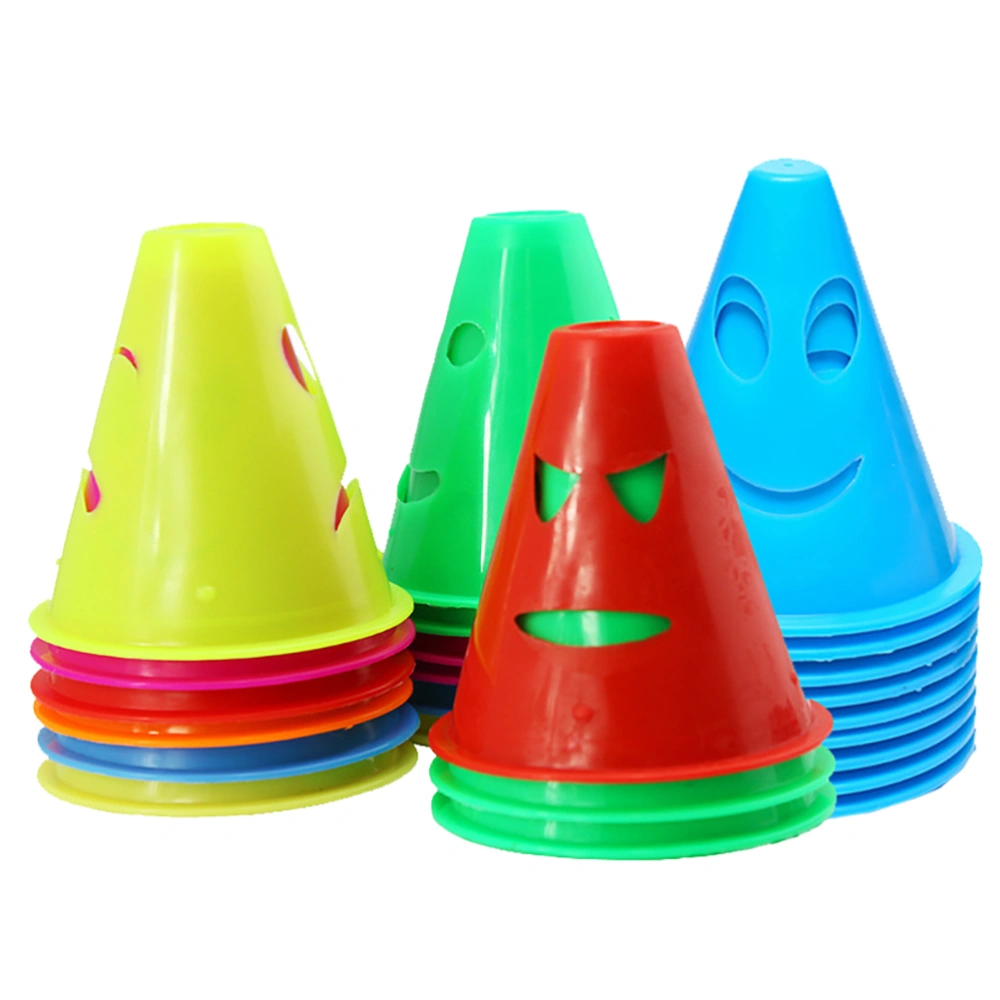 24Pcs Windproof Skate Road Marker Cones Roller Soccer Training Markers (Random Expression)