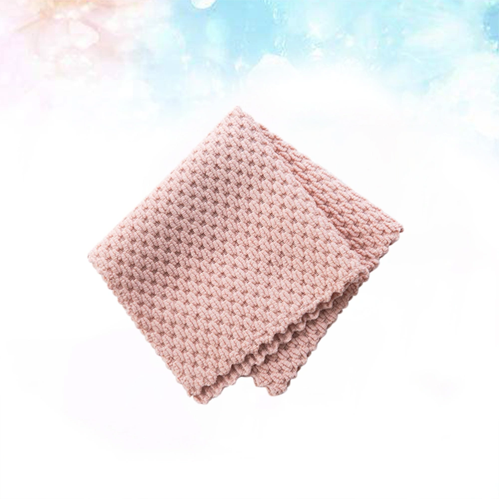 6PCS Oil Free Dishcloth Kitchen Absorbent Towels Cleaning Cloth for Cookware Utensil Dish (Pink)