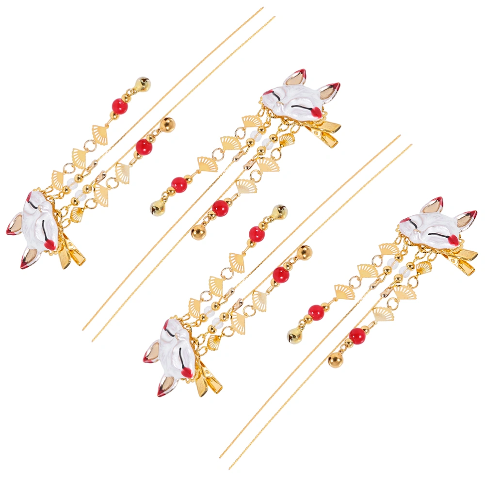 4pcs Chinese Style Fairy Hairpins Lovely Fringed Barrette Hair Accessories