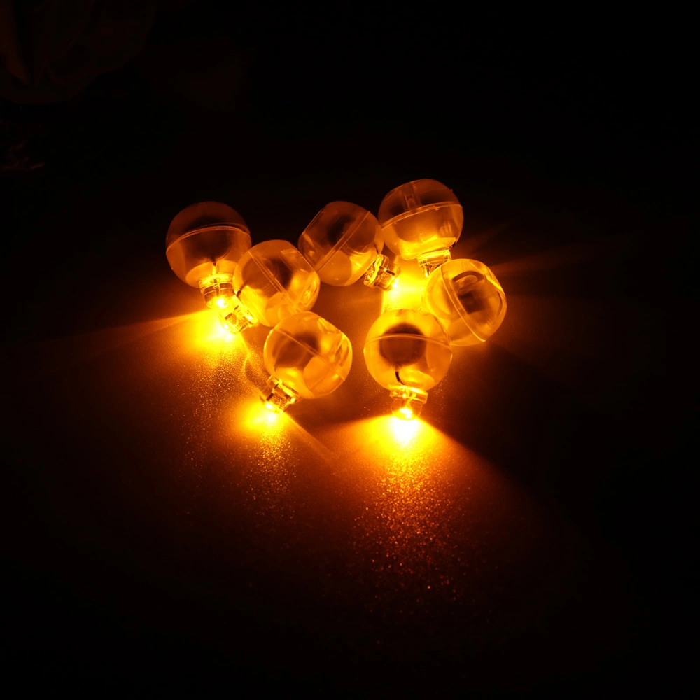 10 Pcs Colorfull Mini Balloon Lamp Light-emitting Balloon Lamp LED Balloon Lamp Luminous Balloon Lamp Wedding Party Decor (Yellow)