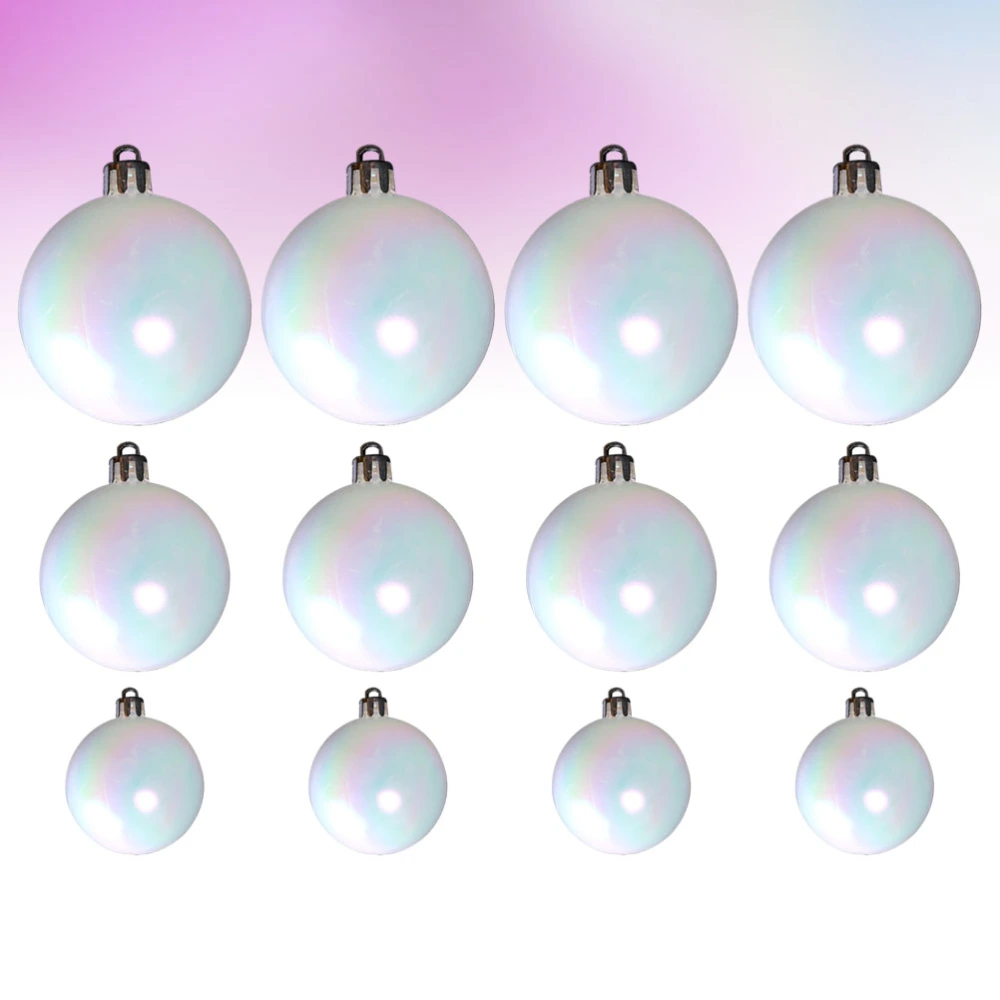 12Pcs Hanging Balls Plastic Painted Ball Cake Ornament Layout Decorative Props Gifts