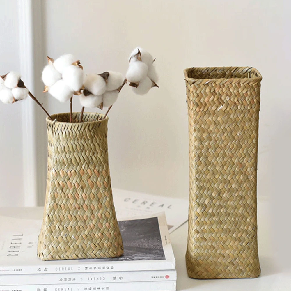 Flower Arrangement Vase Straw Woven Flowers Basket Home Decorative Vase