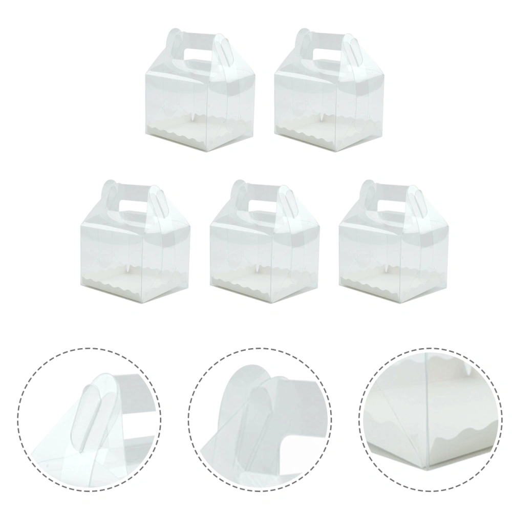 5pcs Clear Baking Cake Packaging Boxes Transparent Cake Boxes with Handle