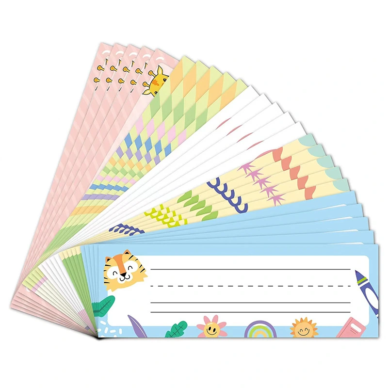 25pcs Desk Nameplate Desk Name Tag Classroom Desk Name Sticker Classroom Decals Paper Nameplate