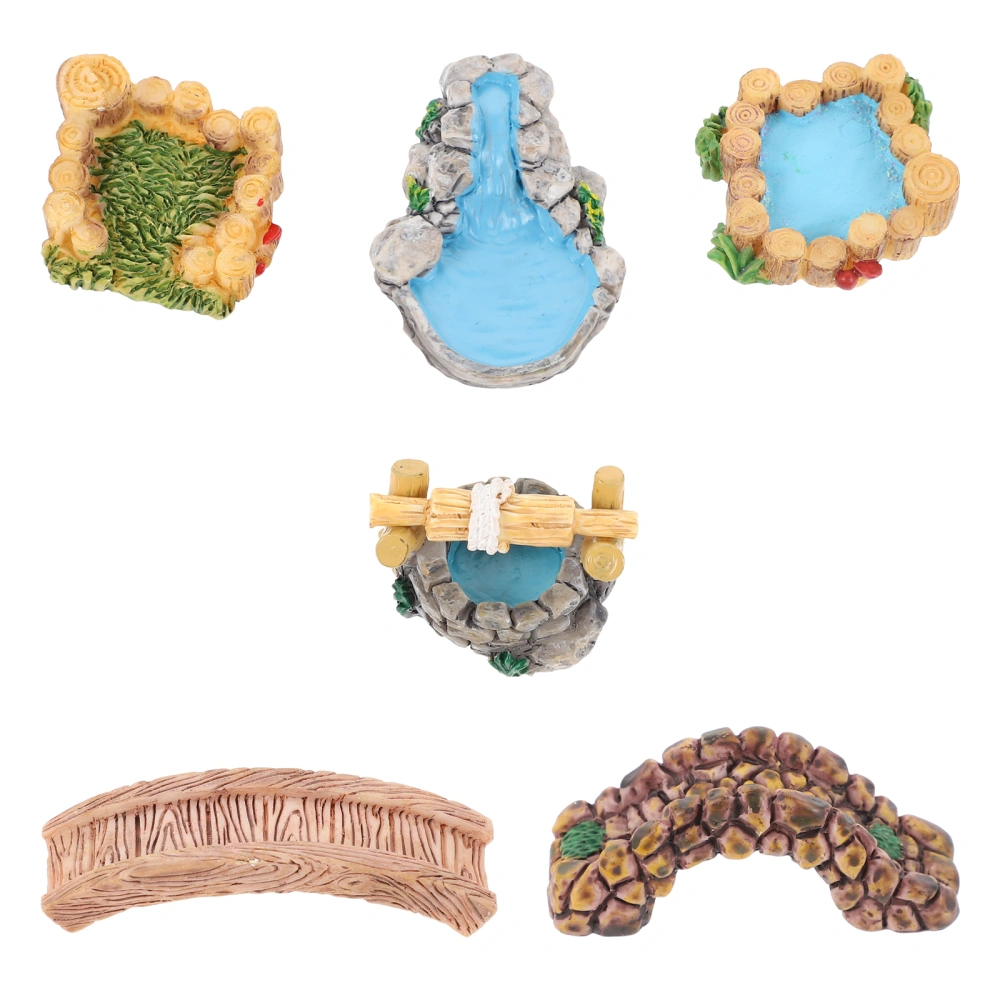 6Pcs Micro Landscape Adornments Decorative Resin Artware Ornaments for Home