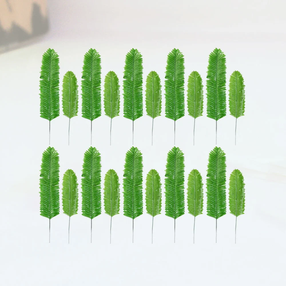 20PCS Artificial Leaves Green Single Leaf for Home Kitchen Party Decoration Handcraft (Size S, Light Green, Ti Leaves)