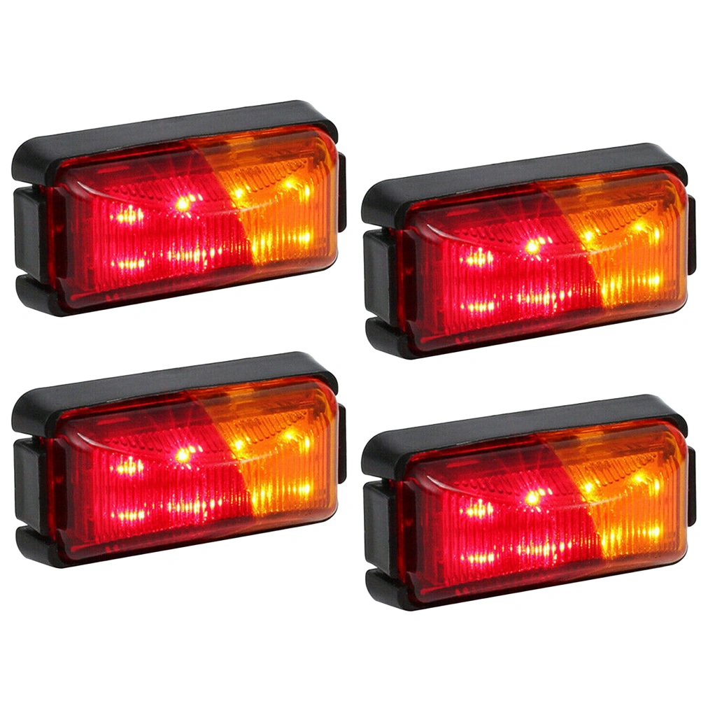 4pcs 10-30V 8 LED Clearence Truck Trailer Taillight Sidelights Indicators Light Lamp Small Lights Lights Signal Lights