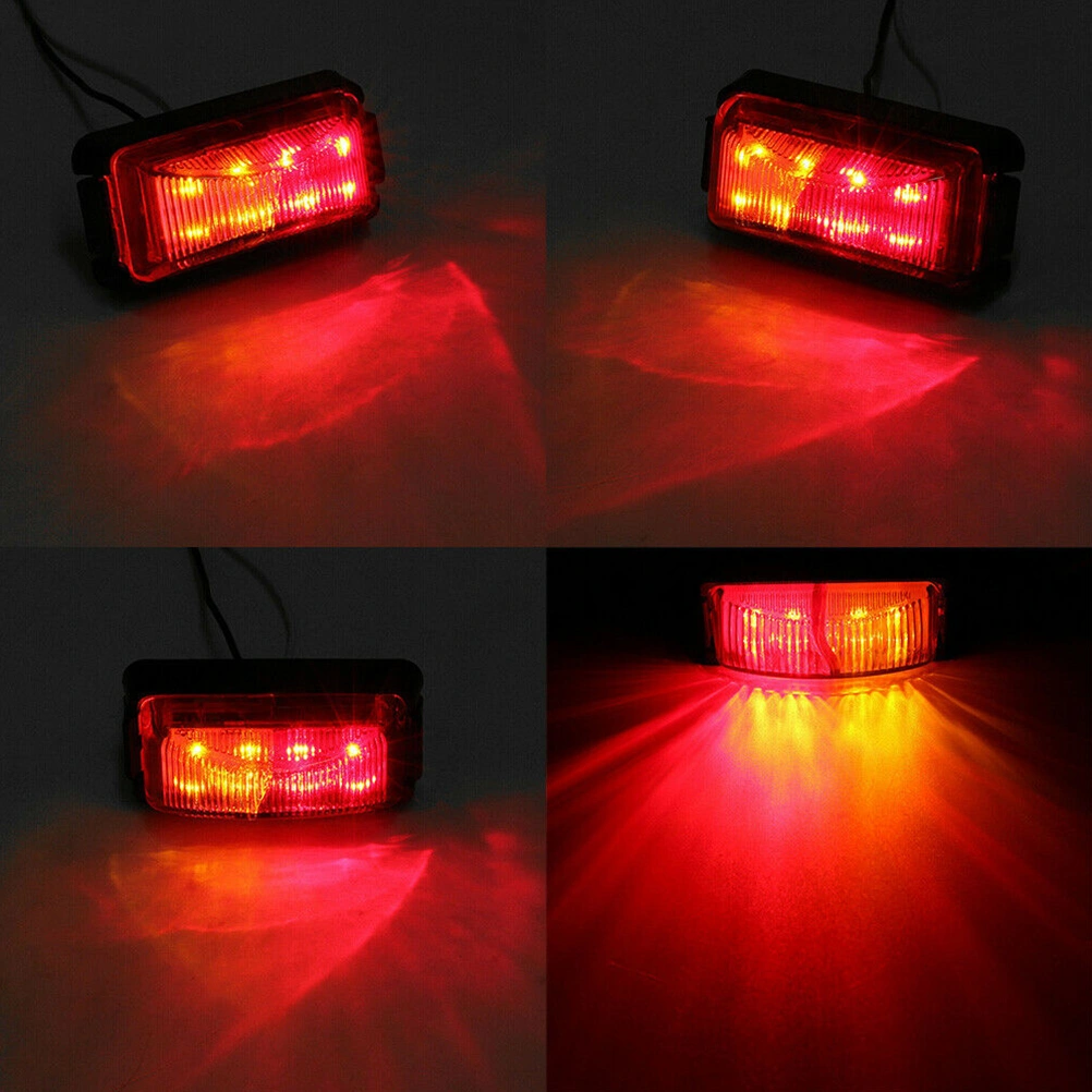4pcs 10-30V 8 LED Clearence Truck Trailer Taillight Sidelights Indicators Light Lamp Small Lights Lights Signal Lights
