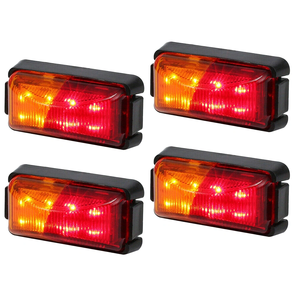 4pcs 10-30V 8 LED Clearence Truck Trailer Taillight Sidelights Indicators Light Lamp Small Lights Lights Signal Lights