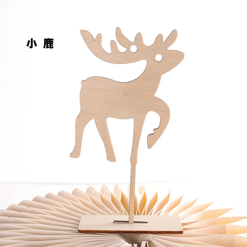 6Pcs Wooden Signs Christmas Hanging Ornaments Elk Wood Pendants Xmas Cutout Decorations