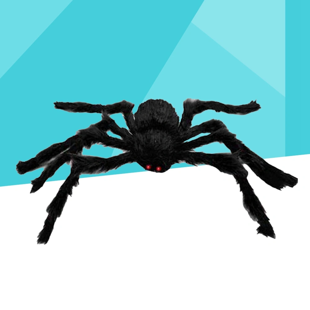 50cm Scary Spooky Spider Plush Toy Halloween Party Scary Decoration Haunted House Prop (Black)