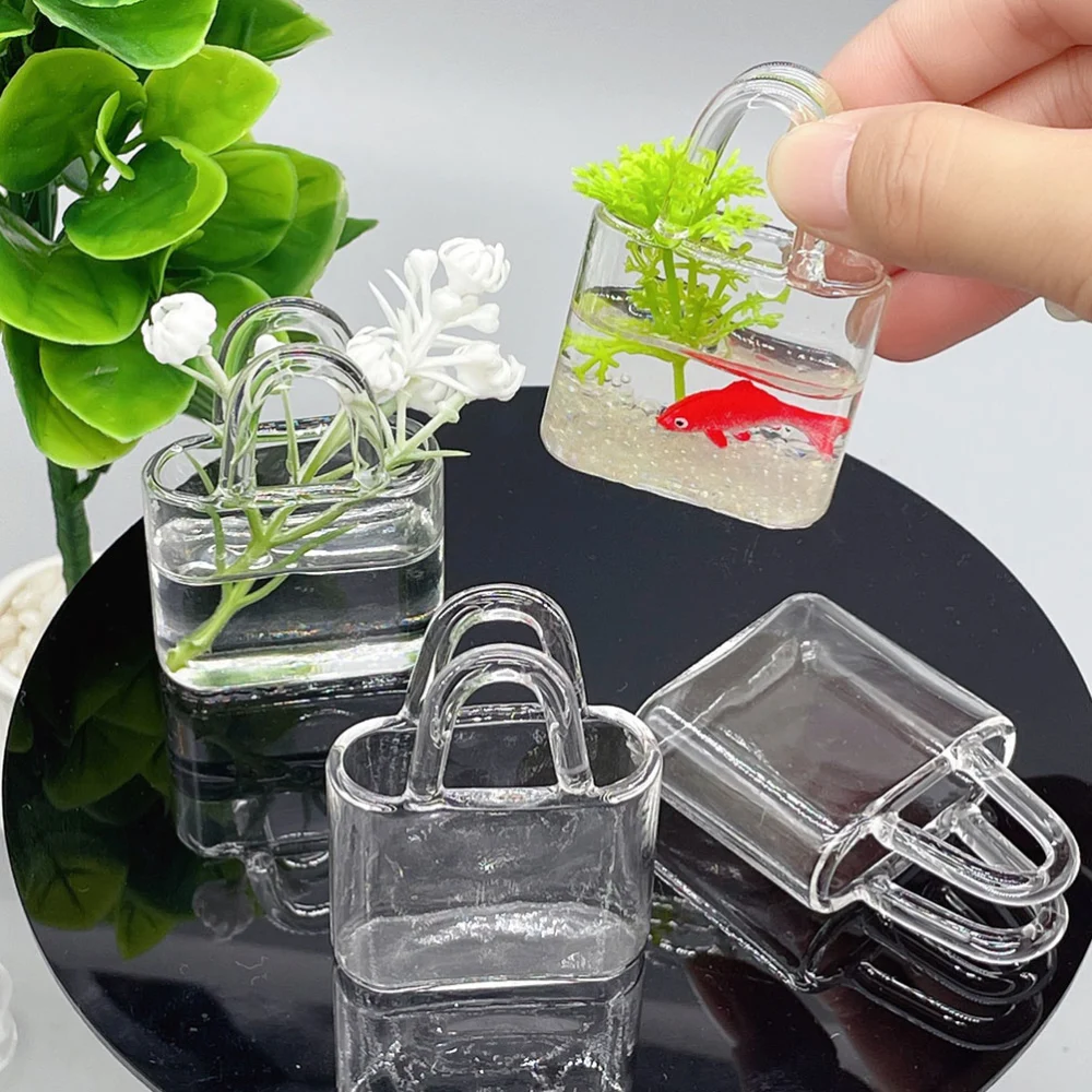 Handbag Shaped Mini Vase Doll Miniature Fish Tank Playing House Ornament