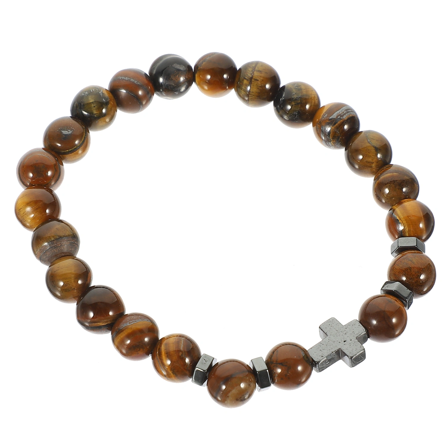 Cross Bracelet Cross Beads Bracelet Men Women Stretch Bracelet Catholic Bracelet