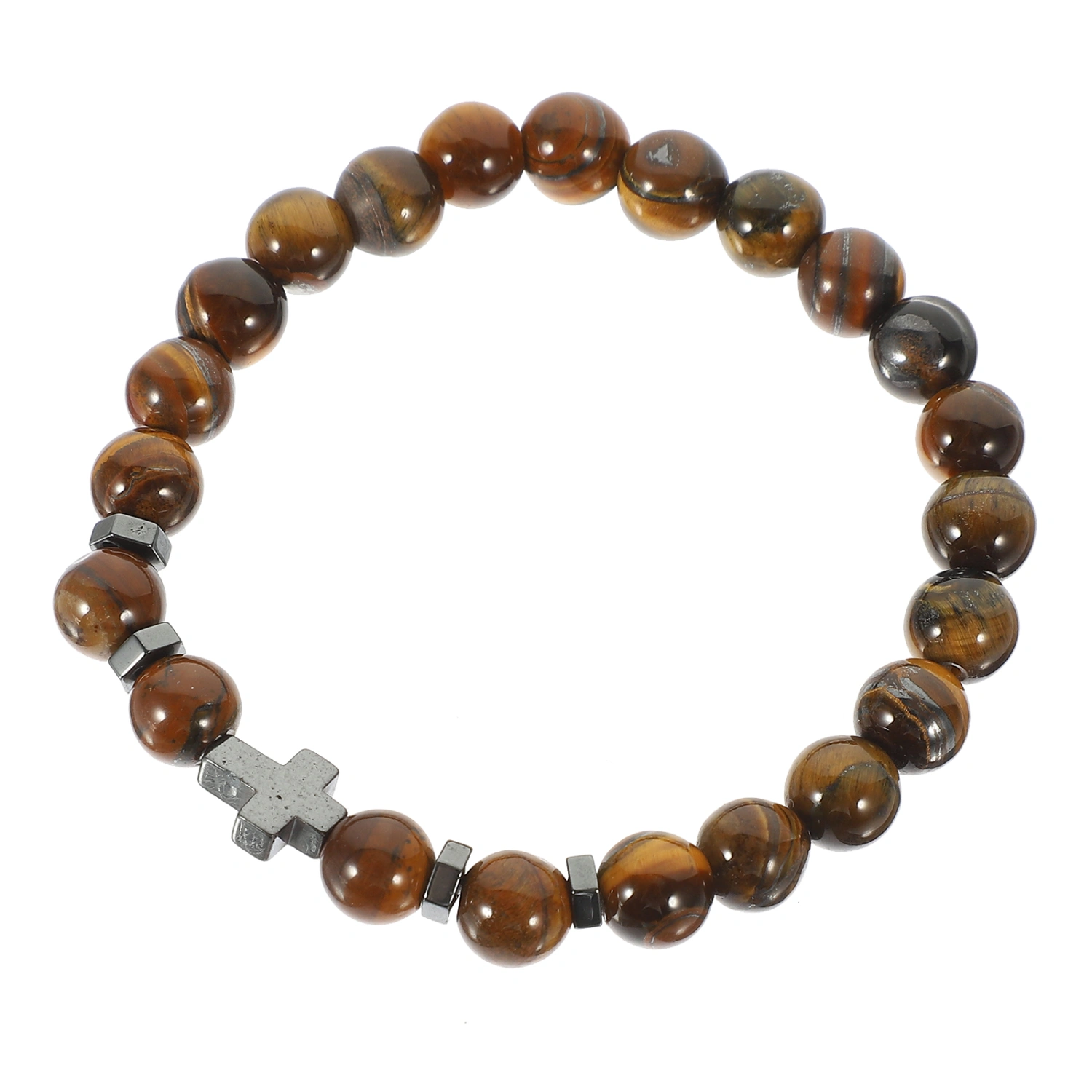 Cross Bracelet Cross Beads Bracelet Men Women Stretch Bracelet Catholic Bracelet