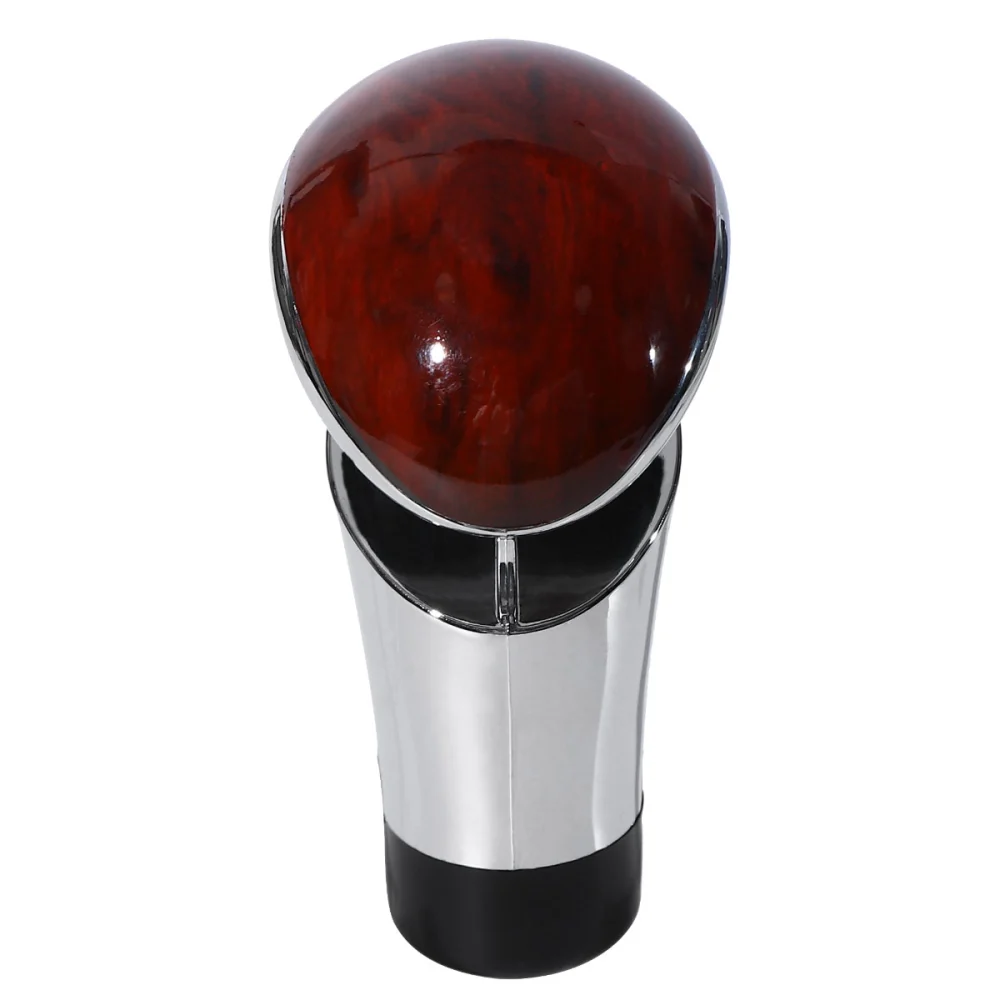 Car Gear Knob Automatic Transmission Lever Knob Automobile Accessories (Light Brown and Silver)