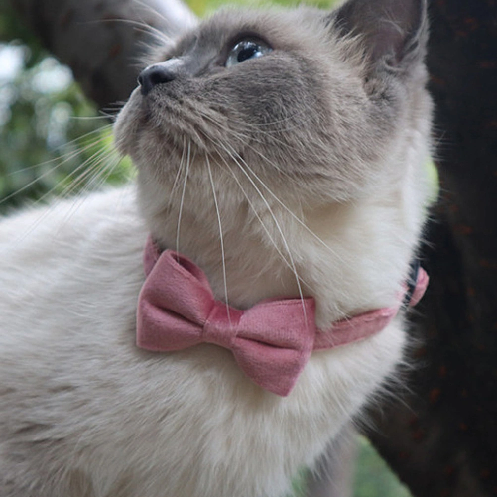3Pcs Cat Collars with Bell and Bowtie Comfortable Pet Collars with Safety Buckle