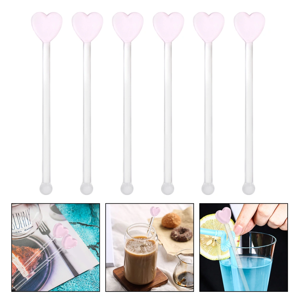 6 Pcs Glass Stirring Rod Long Handle Stirrer Beverage Stirring Rod Wine Stirrers