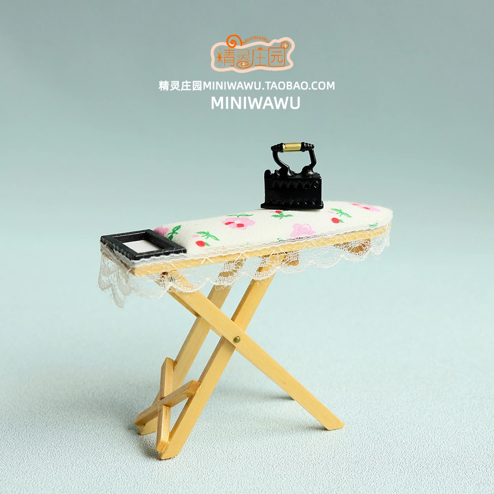 Mini Iron Toy Play Furniture Toy Ironing Table Dolls House Iron Miniature Furniture