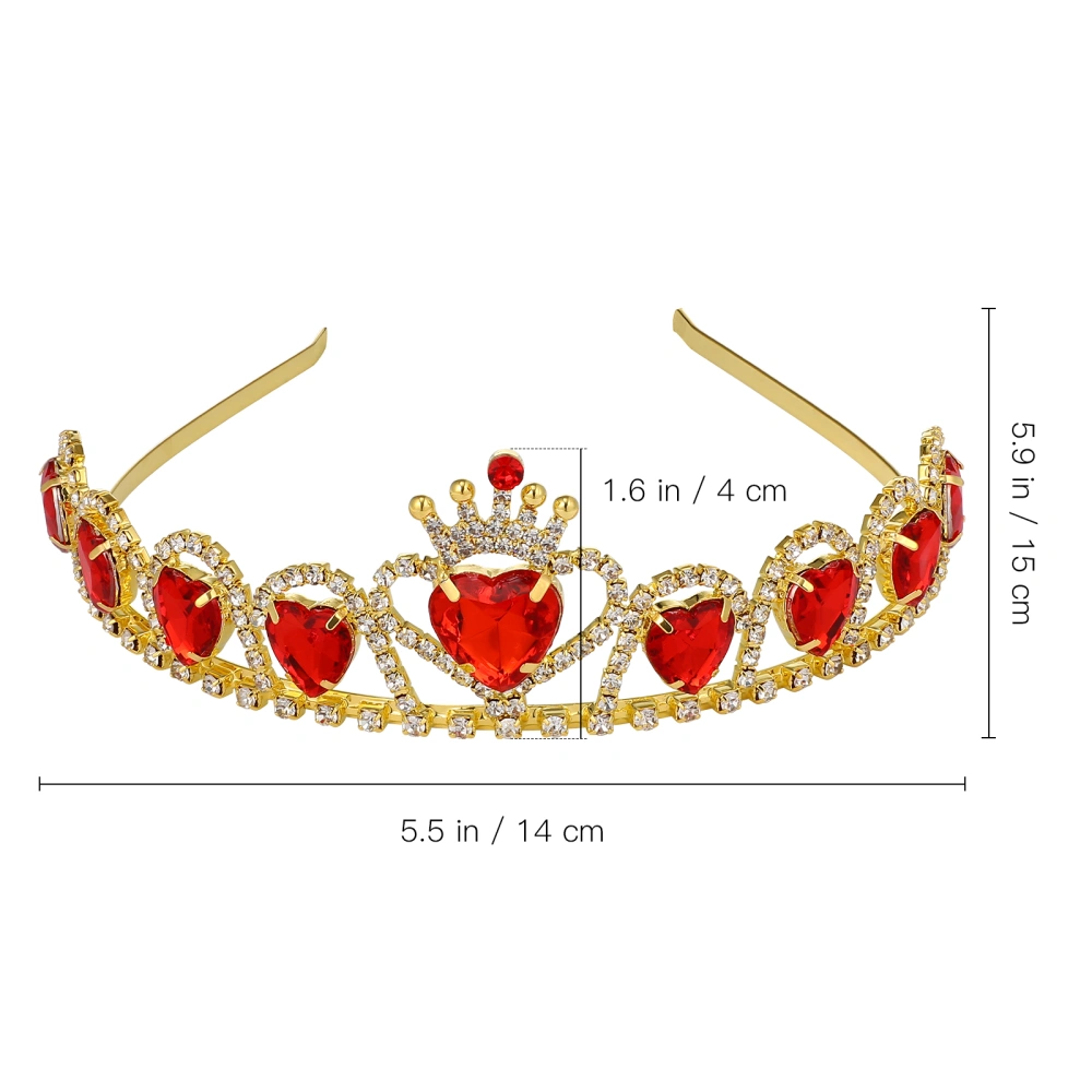 Elegant Crown Rhinestones Hearts Decorative Headband Bridal Headpiece Tiara Beautiful Wedding Accessory