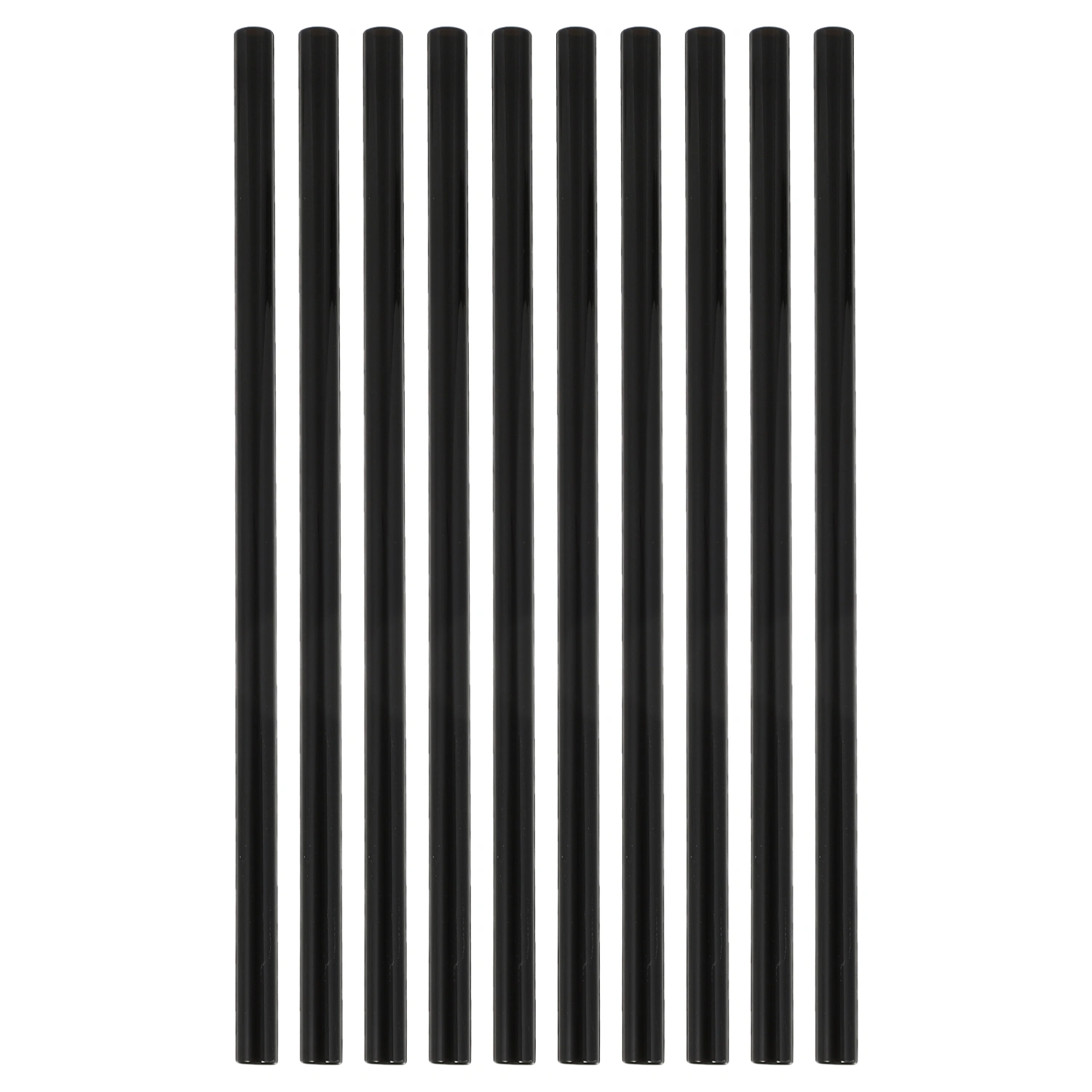 10Pcs Transparent Glass Straws Colorful Reusable Heat Resistant High Temperature Resistance Drinking Straws (Black)