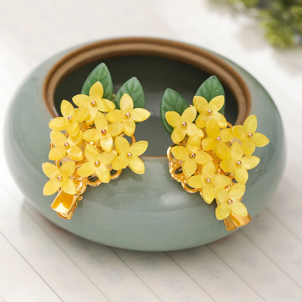 1Pc Creative Osmanthus Fragrans Design Hairpin Fashion Hair Clip Flower Hair Pin Fashion Bobby Pin for Kid Girl