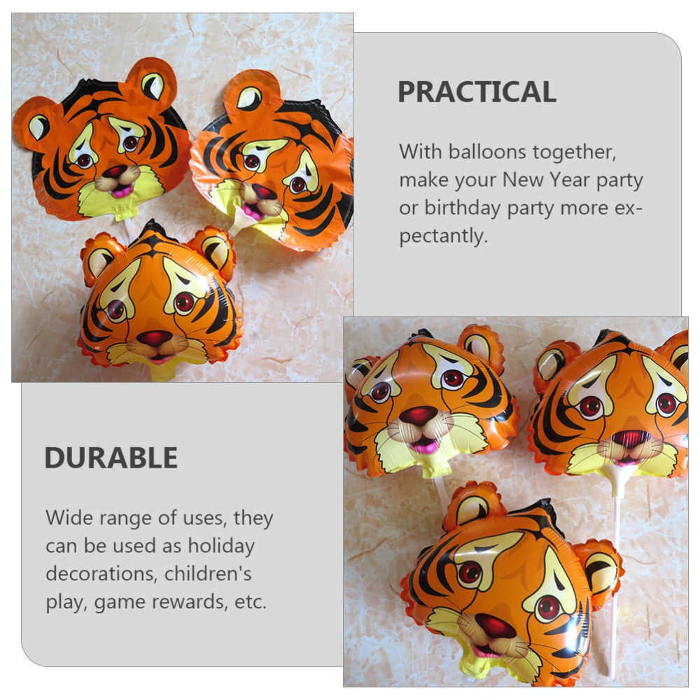 10Pcs Tiger Head Balloons Animals Head Balloons New Year Party Decorations