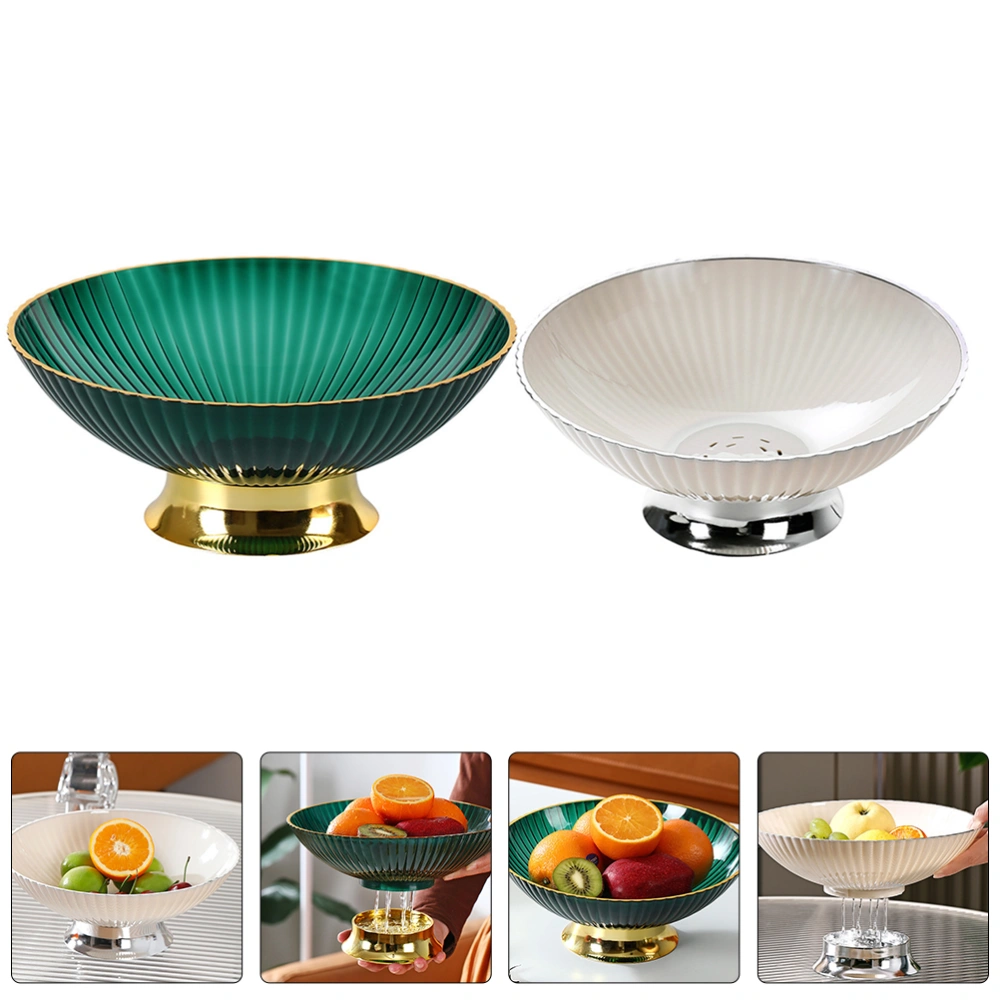 2pcs Fruit Plates Decorative Bowls with Draining Hole Vegetable Holders Fruit Dishes