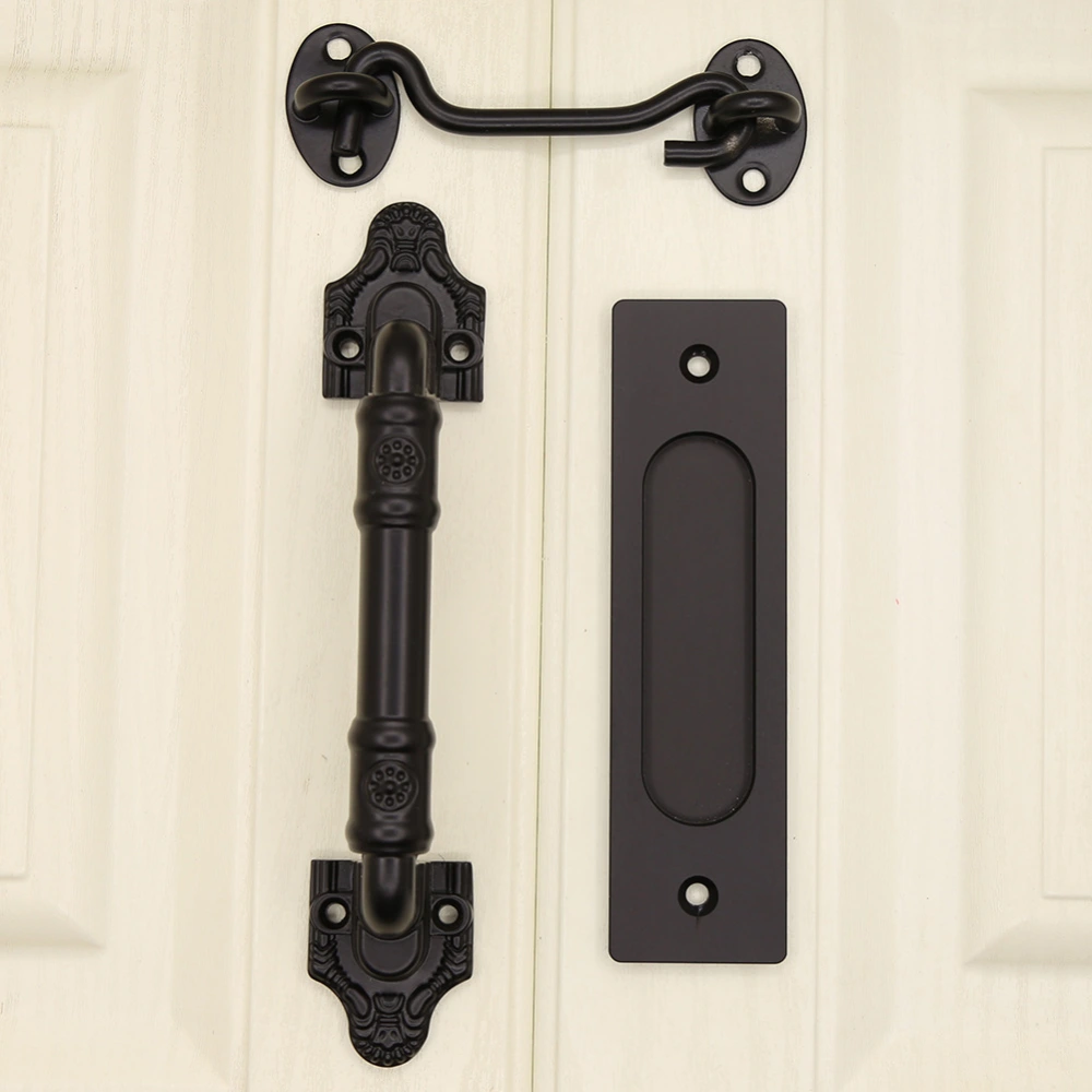 1 Set Barn Door Pull Barn Heavy Duty Door Handle Hook and Eye Latch for Door