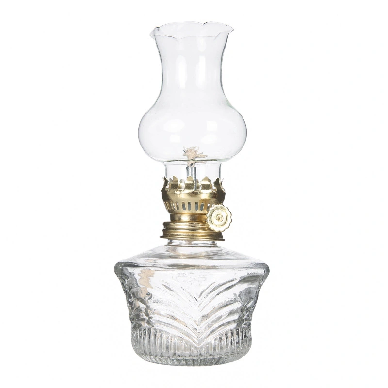 1 Set of Glass Kerosene Lamp Camping Oil Lamp Portable Clear Butter Lamp Night Light