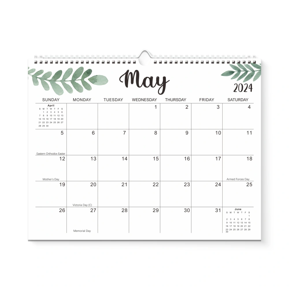 English Daily Hanging Wall Calendar Office Monthly Calendar Household Wall Calendar