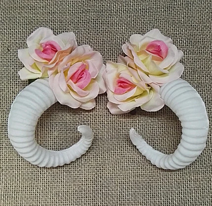 1 Pair of Sheep Horn Hair Clips Gothic Sheep Horn Flower Clip Cosplay Hair Clip Sheep Horn Decors