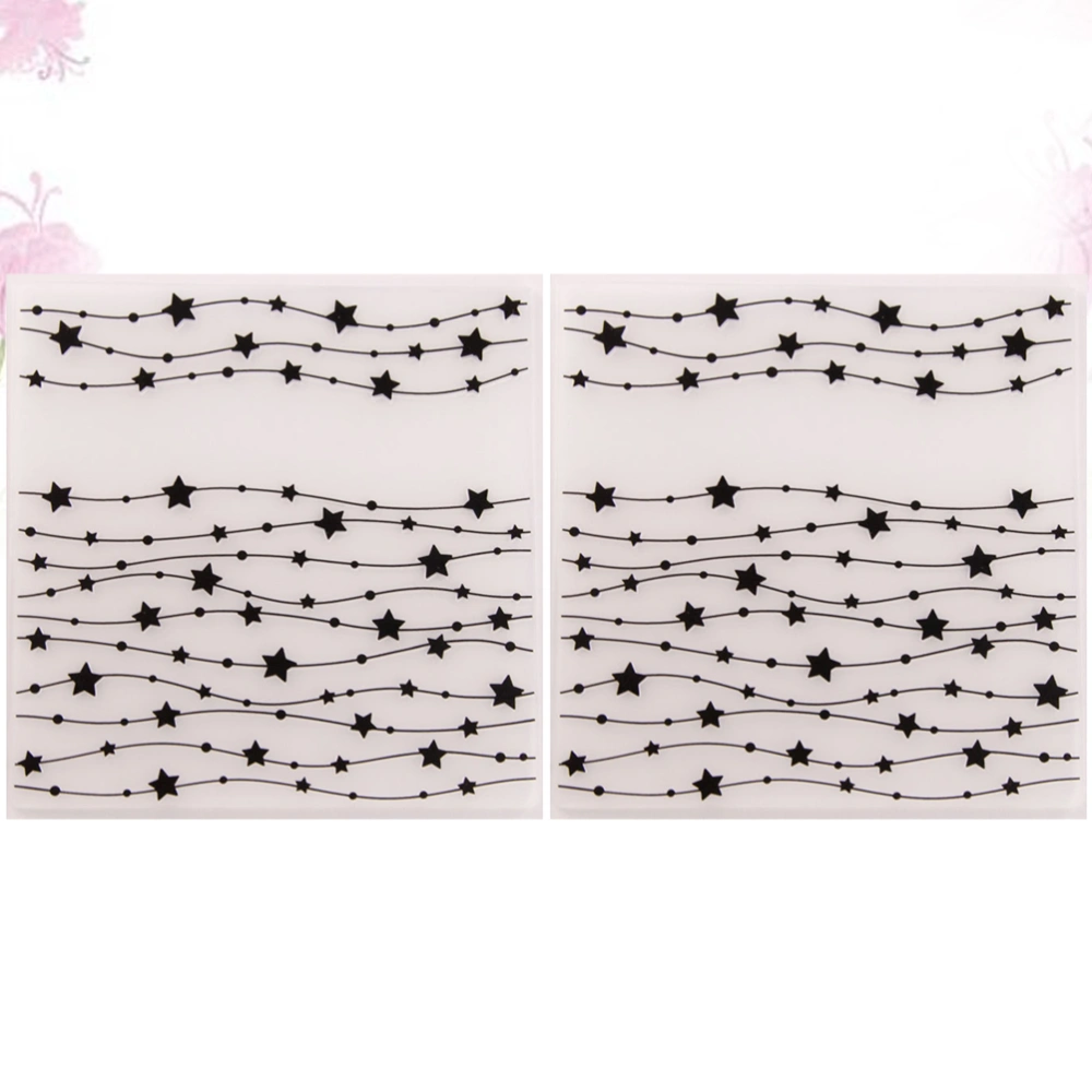 2pcs Star String Design DIY Stencils Bump Embossing Dies Plastic Template Art Craft Folder Decor Tool for Album Scrapbooking Paper