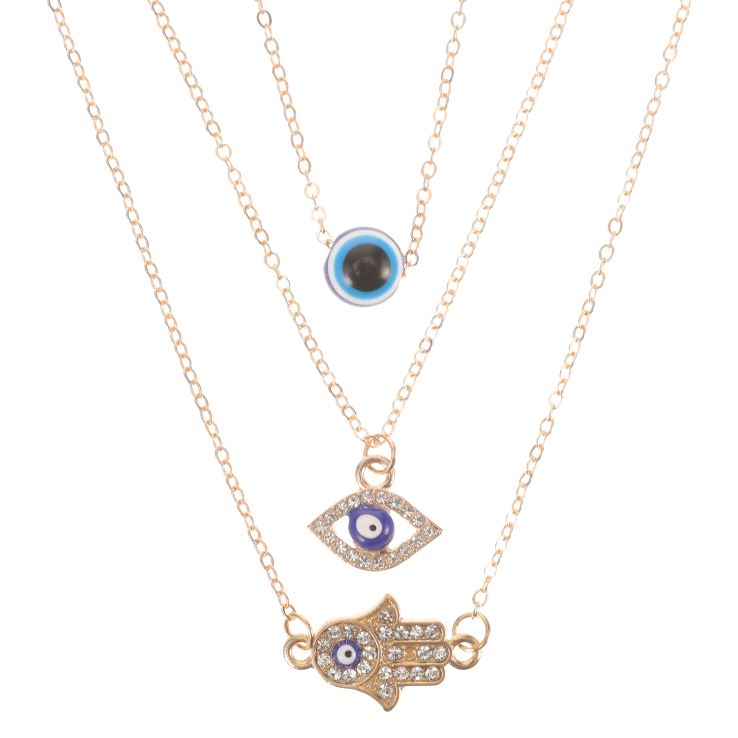 3 pcs Evil Eye Necklace Pendant Necklace Decorative Necklace Women Blue Eye Necklace