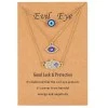 3 pcs Evil Eye Necklace Pendant Necklace Decorative Necklace Women Blue Eye Necklace