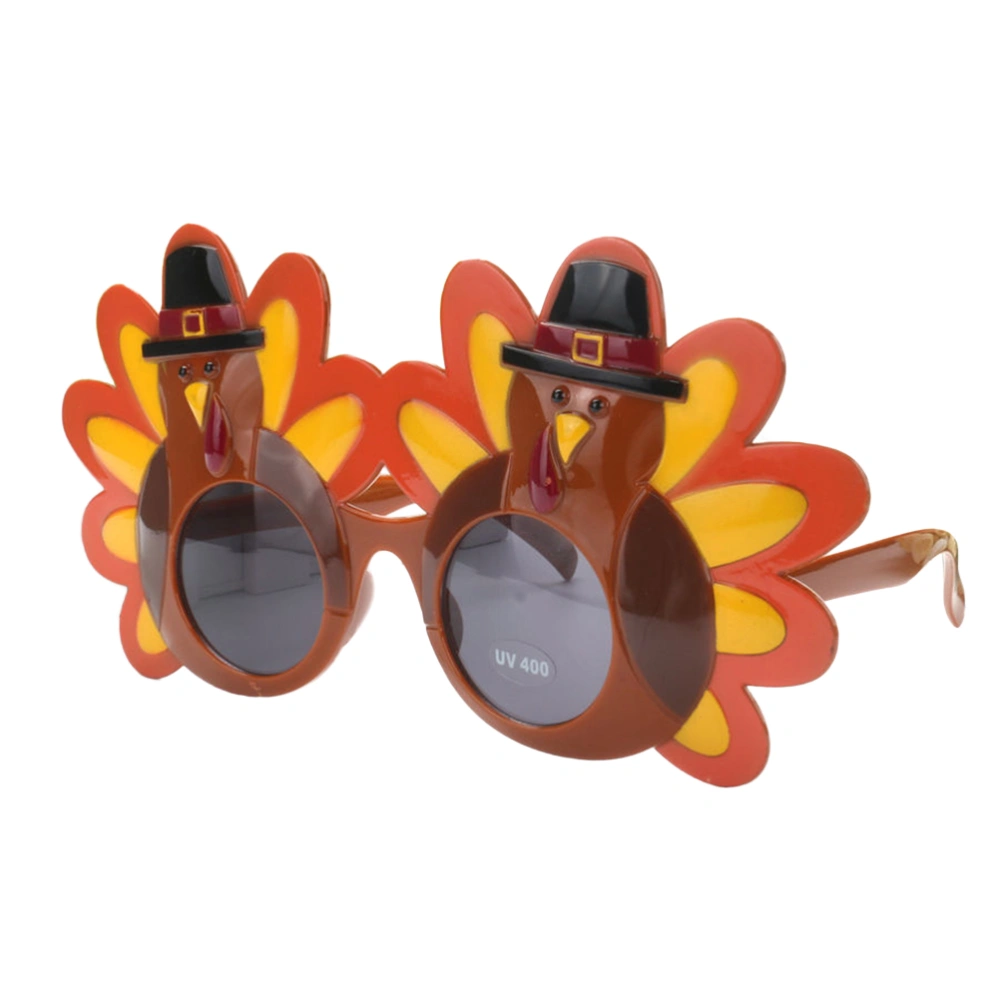 Creative Turkey Man Glasses Thanksgiving Eyeglasses Cartoon Sunglasses Eye Glasses for Happy Thanksgiving Costume Party