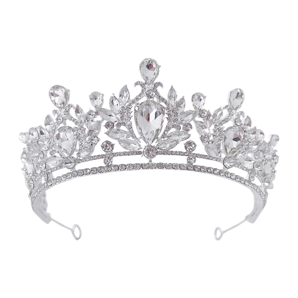 Rhinestone Handcrafted Crown Graceful Headband Alloy Wedding Tiara for Women