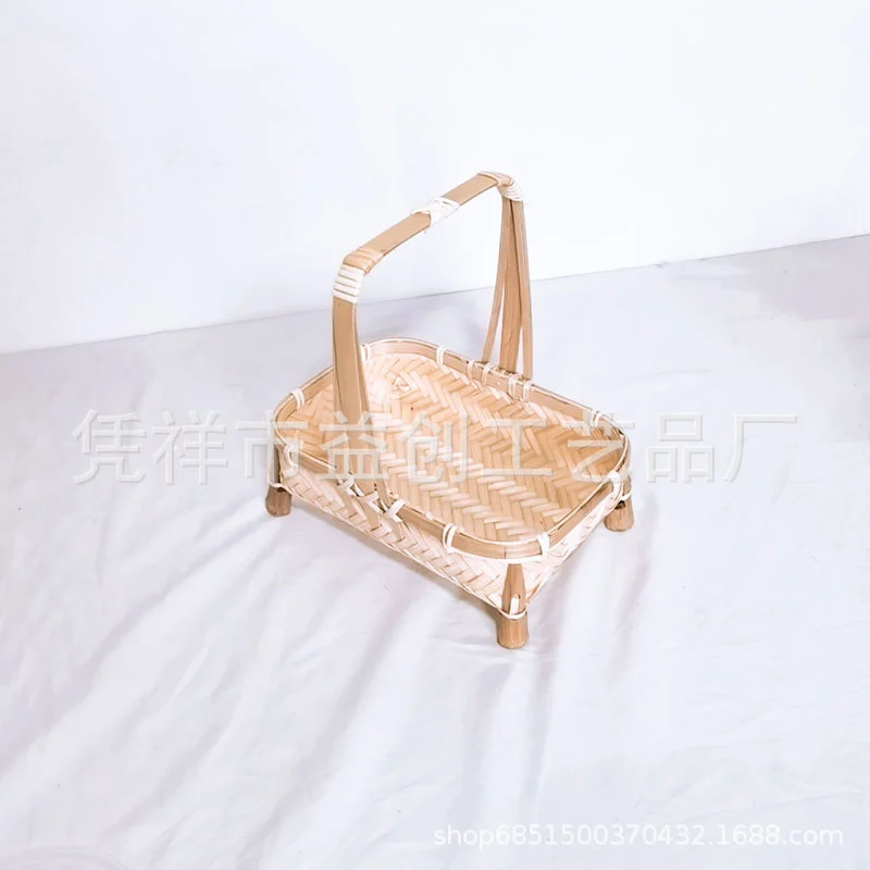 Bamboo Weaving Storage Basket Fruit Holder Bread Container Home Storage Basket