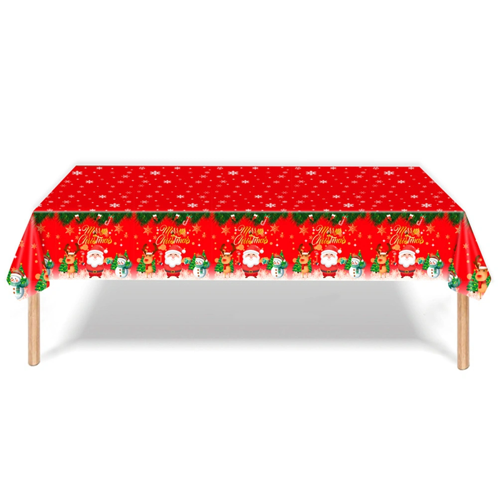Christmas Plastic Tablecloth Disposable Tablecloths Xmas Dinning Room Centerpiece