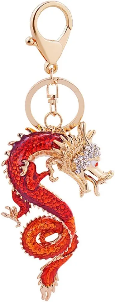 Chinese Dragon Keychain Car Bag Hanging Decor Dragon Keychain Zodiac Charm Keychain