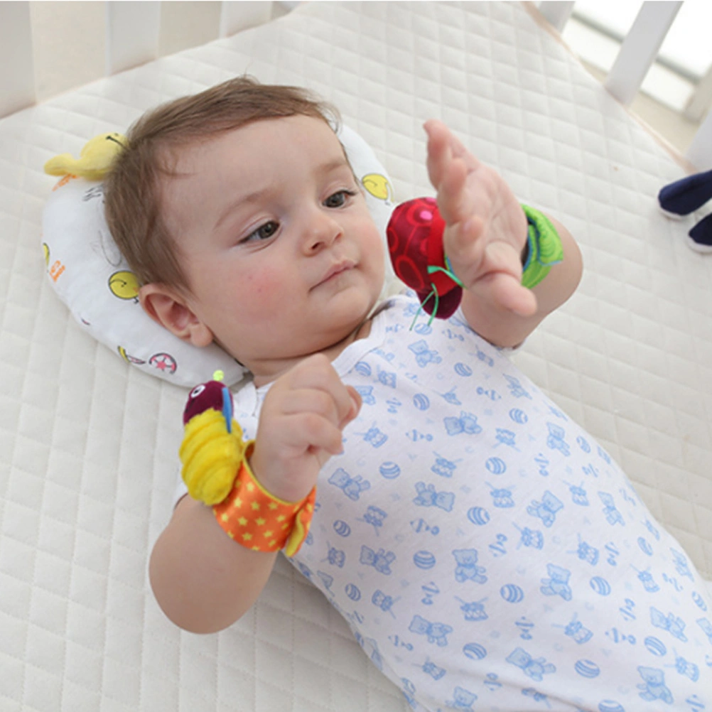 2pcs Baby Wrist Rattle Infant Beetle Bee Bell Wrist Strap Newborn Comfort Doll Toddler Toys (2pcs/Set)