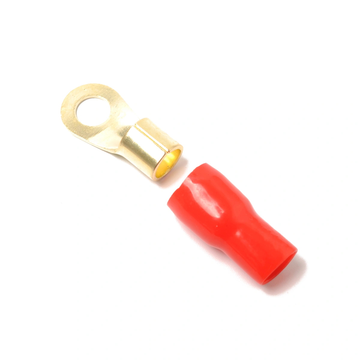 10 Pairs Copper Gold Plated 4 Gauge Heat Shrink Wire Connectors Insulated Electrical Wire Terminal Connectors Quick Splice Crimp Terminals - 4GA (Red and Black)